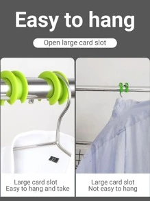 5pcs/set Silicone Clothes Windproof Hanger Buckle, Solid Color Fixing Buckle For Household - Blue - View 4