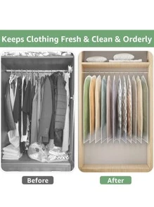 1入組素色衣服防塵罩 - 白色 - 查看 4