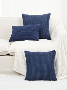 1入組鍵釦絨布枕套或腰靠枕套 - 藏蓝色 - 查看 3