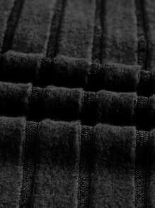 SHEIN EZwear Letter Patched Detail Crop Tee - Black - View 4