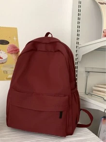 Túi tối giản Mặt trước Ba lô Cặp sách Cặp sách Đối với Trường học Ngoài trời Có thể mang đi , Nhẹ - Màu Đỏ Sâu - Xem 1