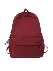 Túi tối giản Mặt trước Ba lô Cặp sách Cặp sách Đối với Trường học Ngoài trời Có thể mang đi , Nhẹ - Màu Đỏ Sâu - Xem 2