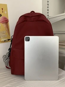 Túi tối giản Mặt trước Ba lô Cặp sách Cặp sách Đối với Trường học Ngoài trời Có thể mang đi , Nhẹ - Màu Đỏ Sâu - Xem 3