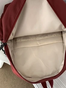 Túi tối giản Mặt trước Ba lô Cặp sách Cặp sách Đối với Trường học Ngoài trời Có thể mang đi , Nhẹ - Màu Đỏ Sâu - Xem 4