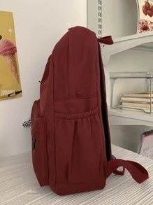 Túi tối giản Mặt trước Ba lô Cặp sách Cặp sách Đối với Trường học Ngoài trời Có thể mang đi , Nhẹ - Màu Đỏ Sâu - Xem 5