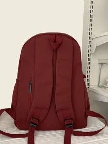 Túi tối giản Mặt trước Ba lô Cặp sách Cặp sách Đối với Trường học Ngoài trời Có thể mang đi , Nhẹ - Màu Đỏ Sâu - Xem 7