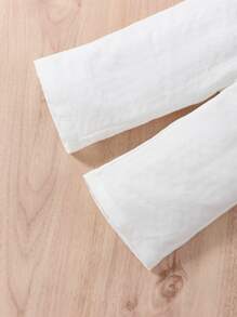 Baby Girl Floral Print Ruffle Trim Belted Jumpsuit - White - View 6