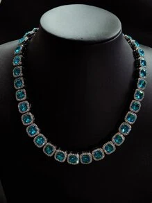 Collar de decoración de diamantes de imitación para hombre, estilo Punk Hip Pop, para regalo de joyería y fiesta - Multicolor - Ver 1