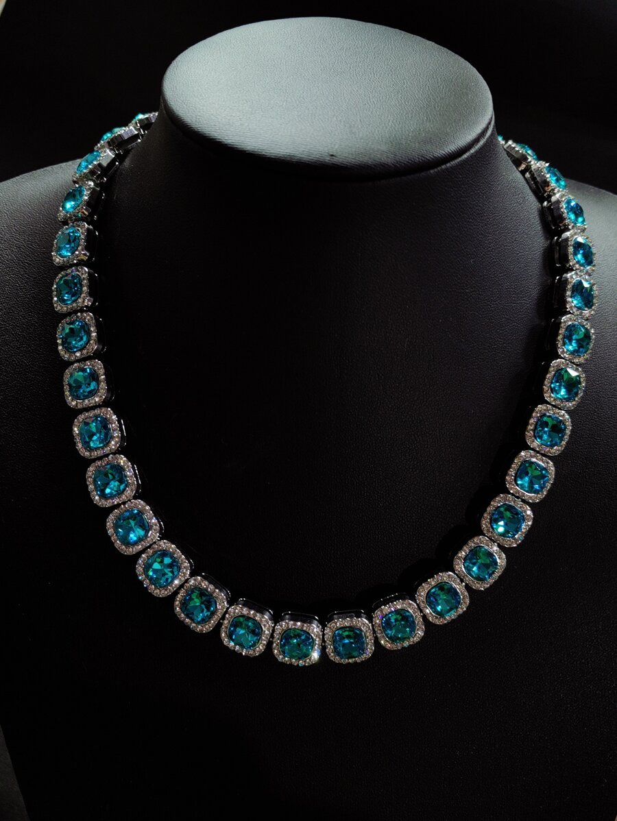 Collar de decoración de diamantes de imitación para hombre, estilo Punk Hip Pop, para regalo de joyería y fiesta - Multicolor - Ver 1