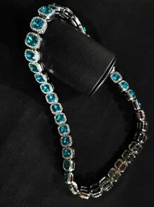 Collar de decoración de diamantes de imitación para hombre, estilo Punk Hip Pop, para regalo de joyería y fiesta - Multicolor - Ver 4