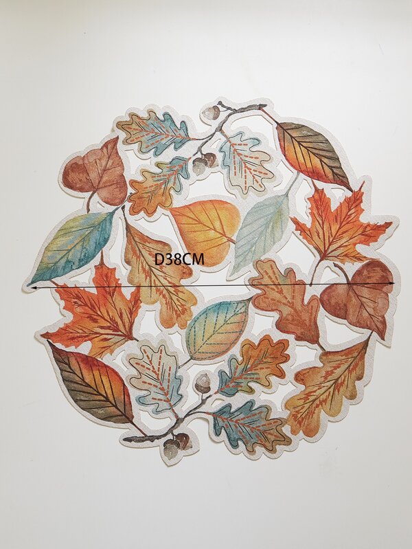 1pc Leaf Design Placemat, Creative Fabric Table Mat For Table Mat For