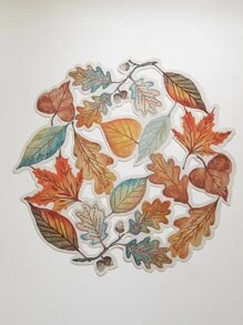 1 件树叶印花镂空餐垫，适合日常使用