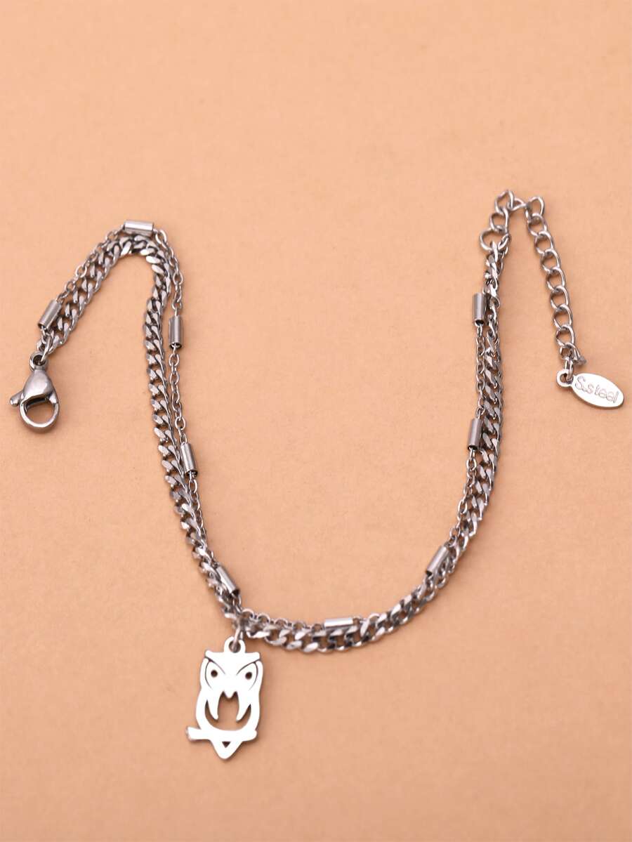 Pulsera accesorio de búho - Plateado - Ver 1