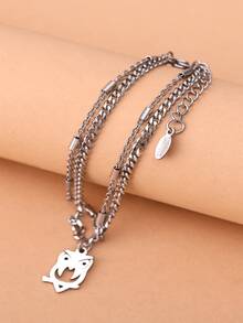 Pulsera accesorio de búho - Plateado - Ver 2