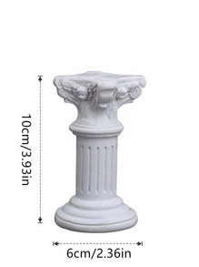 1 件树脂装饰工艺品，欧式罗马柱设计家居装饰品最佳礼物 - 白色 - 查看 2