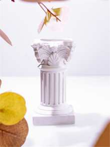 1 件树脂装饰工艺品，欧式罗马柱设计家居装饰品最佳礼物 - 白色 - 查看 3