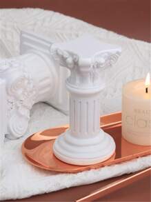 1 件树脂装饰工艺品，欧式罗马柱设计家居装饰品最佳礼物 - 白色 - 查看 4