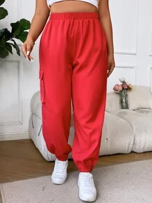 Flirla Pantalones deportivos con bolsillo lateral con solapa - Rojo - Ver 1