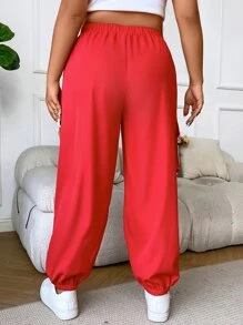 Flirla Pantalones deportivos con bolsillo lateral con solapa - Rojo - Ver 2