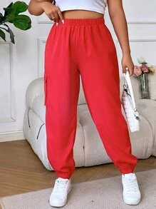 Flirla Pantalones deportivos con bolsillo lateral con solapa - Rojo - Ver 5