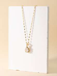 方晶鋯石水滴吊墜項鏈