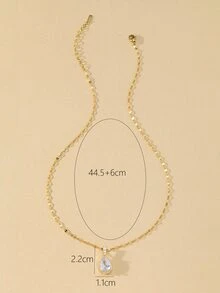 方晶鋯石水滴吊墜項鏈