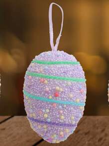 6入組條紋蛋設計裝飾彩色掛飾適合節日裝飾 - 彩色 - 查看 2