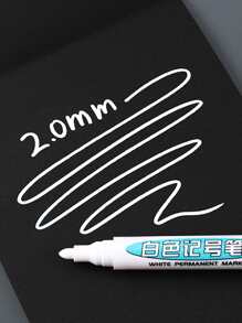 1支白色亞克力馬克筆非常適合玻璃、木材、金屬、陶瓷等裝飾DIY項目 - 彩色 - 查看 1