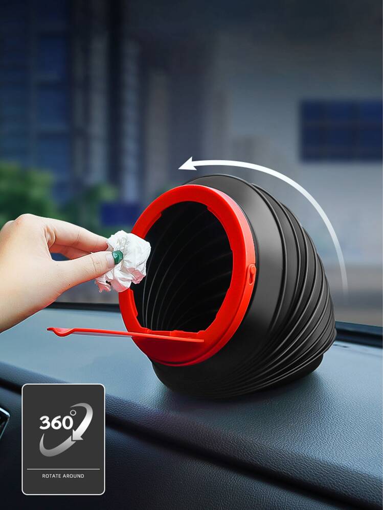 1pc Foldable Car Umbrella Storage Bucket - Multicolor - View 3