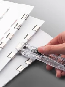 1pc Stapler & 50pcs Replacement Staple Back To School,Back To School,School Supplies - Clear - View 1