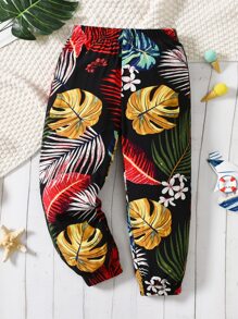 Toddler Boys Tropical Print Trousers - Multicolor - View 1