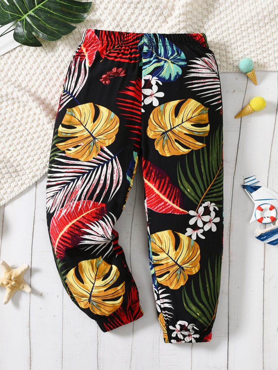 Toddler Boys Tropical Print Trousers - Multicolor - View 1
