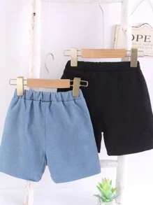 Kleinkind Jungen 2 Stücke Shorts mit Buchstaben Flicken Detail