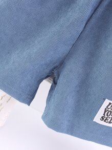 Kleinkind Jungen 2 Stücke Shorts mit Buchstaben Flicken Detail