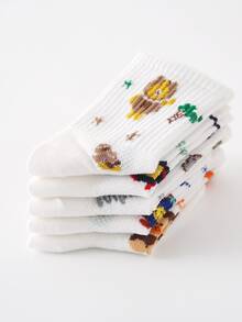 5 đôi Vớ họa tiết hoạt hình cho trẻ em - Nhiều màu - Xem 3