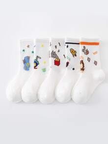 5 đôi Vớ họa tiết hoạt hình cho trẻ em - Nhiều màu - Xem 4