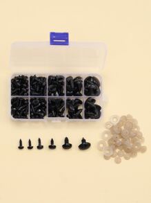 Bộ 125 mắt nhựa cho đồ chơi, đồ thủ công DIY, mắt gấu bông cho búp bê, phụ kiện trang trí - màu đen - Xem 1