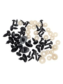 Bộ 125 mắt nhựa cho đồ chơi, đồ thủ công DIY, mắt gấu bông cho búp bê, phụ kiện trang trí - màu đen - Xem 4