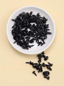 Bộ 125 mắt nhựa cho đồ chơi, đồ thủ công DIY, mắt gấu bông cho búp bê, phụ kiện trang trí - màu đen - Xem 5