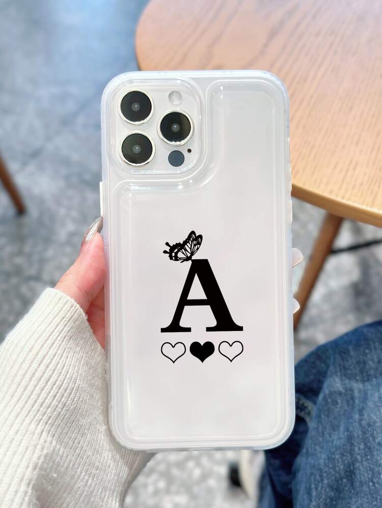 Letter Graphic Clear Phone Case
