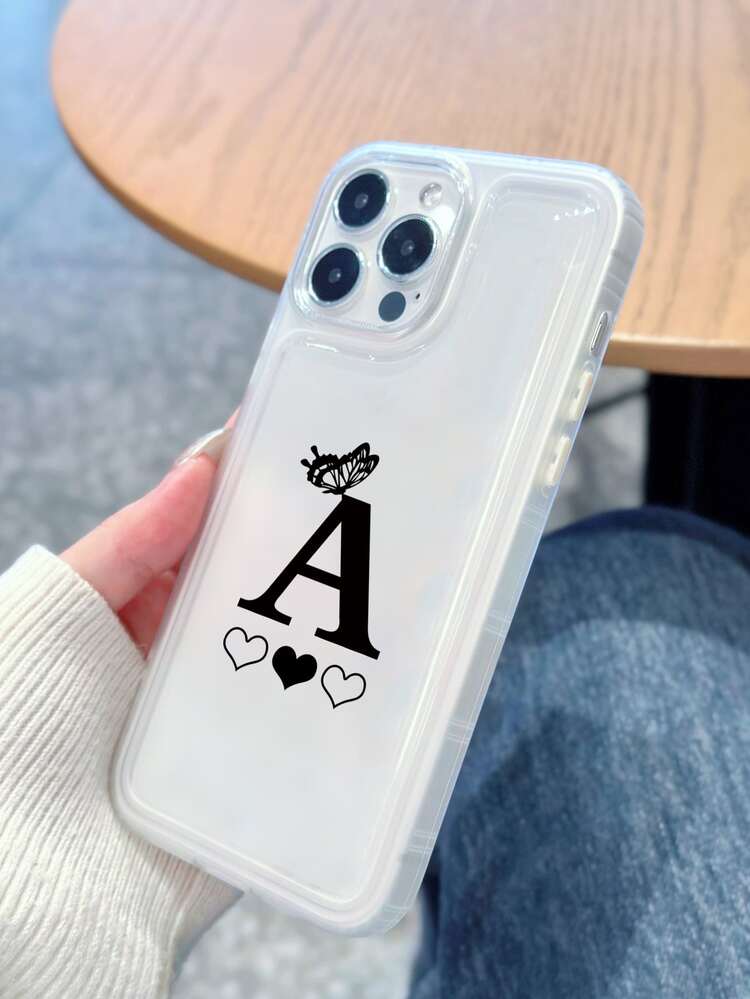 Letter Graphic Clear Phone Case