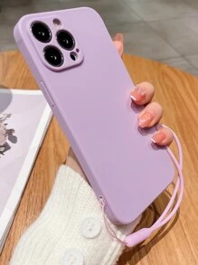 Ốp điện thoại màu tím, tương thích với các dòng ốp điện thoại cơ bản của Apple, tương thích với iPhone 16, ốp điện thoại trơn có dây đeo, tương thích với iPhone 15/15Pro/15Plus/15Promax, phiên bản quốc tế, không phải phiên bản nội địa. - Màu tím - Xem 2