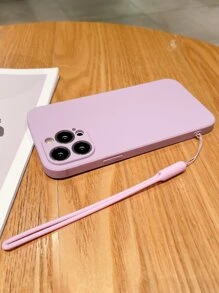 Ốp điện thoại màu tím, tương thích với các dòng ốp điện thoại cơ bản của Apple, tương thích với iPhone 16, ốp điện thoại trơn có dây đeo, tương thích với iPhone 15/15Pro/15Plus/15Promax, phiên bản quốc tế, không phải phiên bản nội địa. - Màu tím - Xem 4