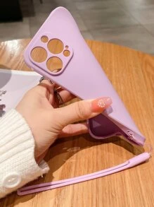 Ốp điện thoại màu tím, tương thích với các dòng ốp điện thoại cơ bản của Apple, tương thích với iPhone 16, ốp điện thoại trơn có dây đeo, tương thích với iPhone 15/15Pro/15Plus/15Promax, phiên bản quốc tế, không phải phiên bản nội địa. - Màu tím - Xem 5