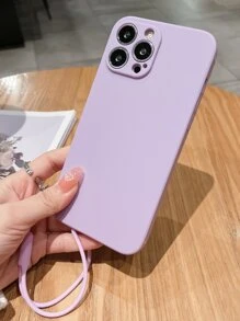 Ốp điện thoại màu tím, tương thích với các dòng ốp điện thoại cơ bản của Apple, tương thích với iPhone 16, ốp điện thoại trơn có dây đeo, tương thích với iPhone 15/15Pro/15Plus/15Promax, phiên bản quốc tế, không phải phiên bản nội địa. - Màu tím - Xem 6