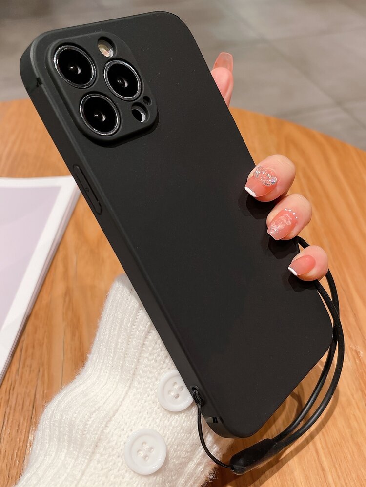 苹果基本款手机壳 Iphone 16 普通手机壳带挂绳适用于 iPhone 15/15Pro/15Plus/15Promax - 黑色 - 查看 2