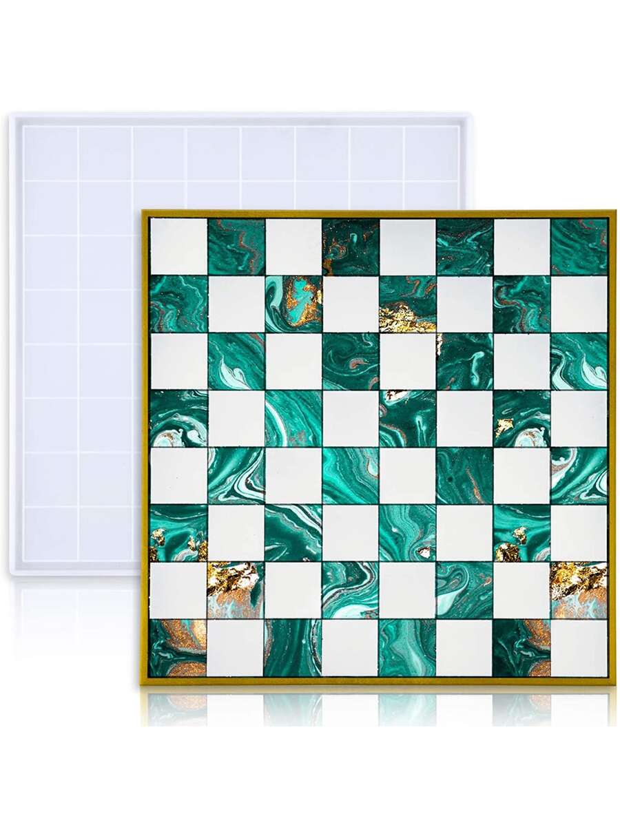 1 Khuôn silicon, Khuôn silicon thiết kế kẻ caro cho DIY - trắng - Xem 1