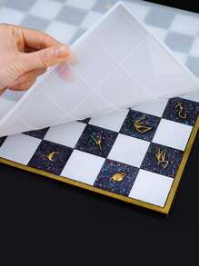 1 Khuôn silicon, Khuôn silicon thiết kế kẻ caro cho DIY - trắng - Xem 3