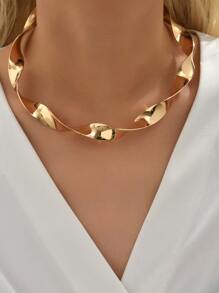 Gargantilla cuff con diseño girante - Amarillo Oro - Ver 2