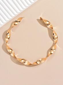 Gargantilla cuff con diseño girante - Amarillo Oro - Ver 4